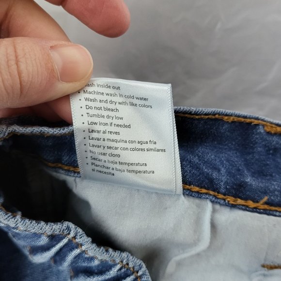 Kancan Womens Raw Hem High RIse Whiskered Distressed Denim Blue Jeans Size 1/24 - Picture 12 of 14